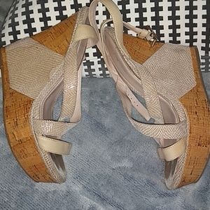 BCBG Generation Wheat Croc Rizza Platforms Wedges